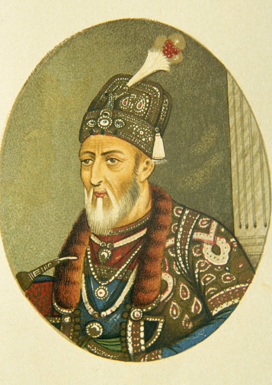 Mogulien keisari Bahadur Shah Ii:n muotokuva, Intia tekijältä School Indian