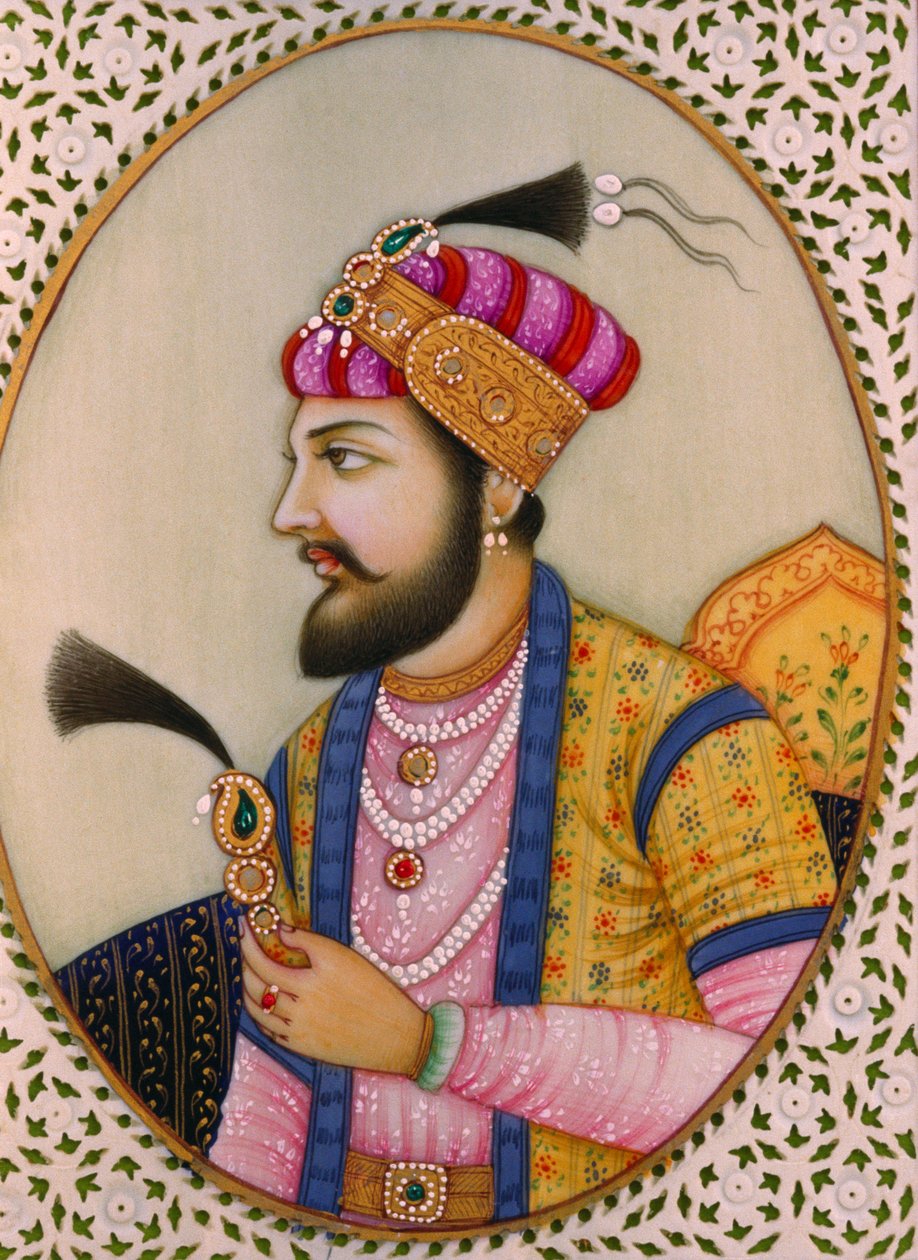 Muotokuva Moguli keisari Shah Jahan Covey maalaus tekijältä School Indian