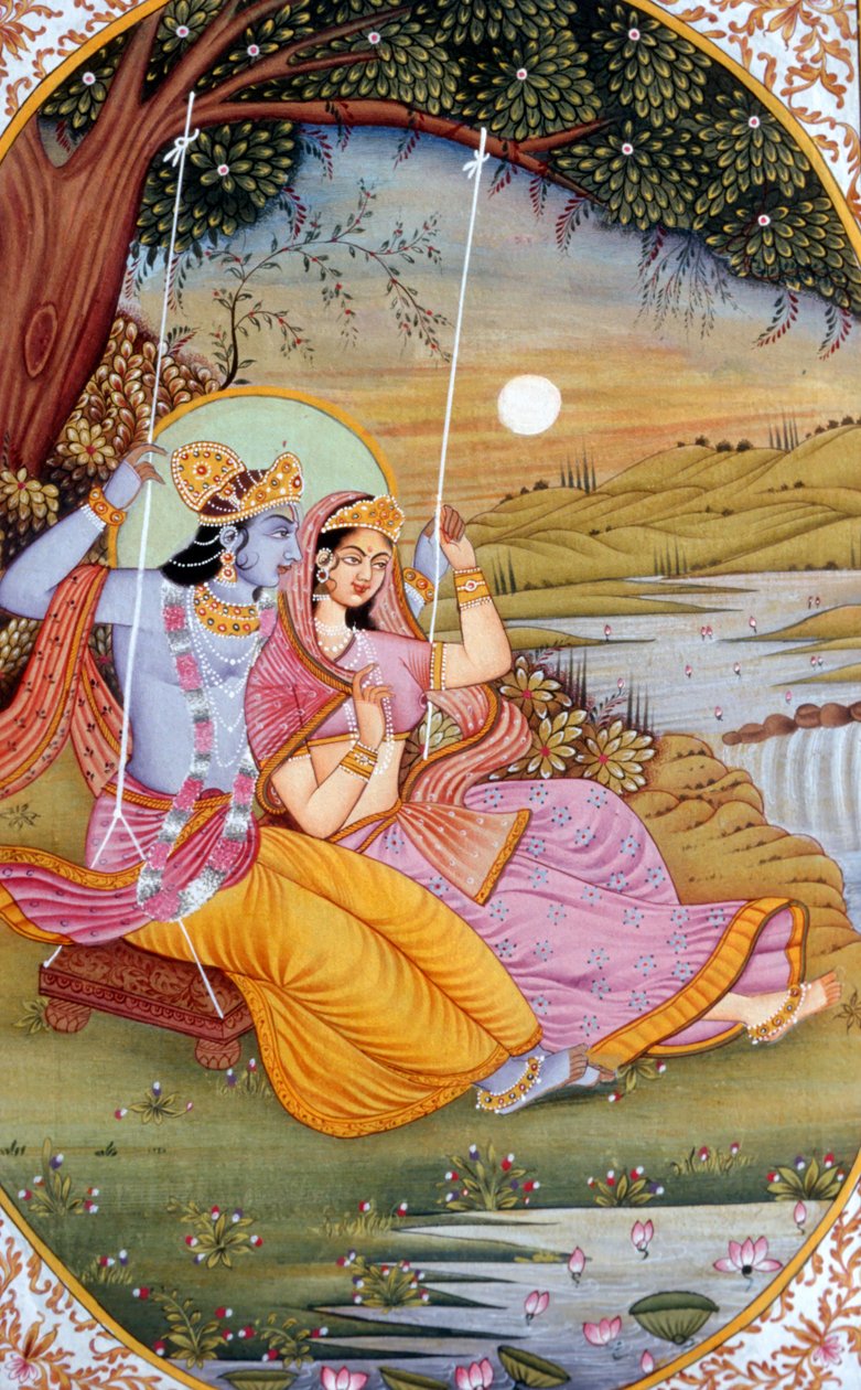 Radha Krishna miniatyyrimaalaus, Intia tekijältä School Indian