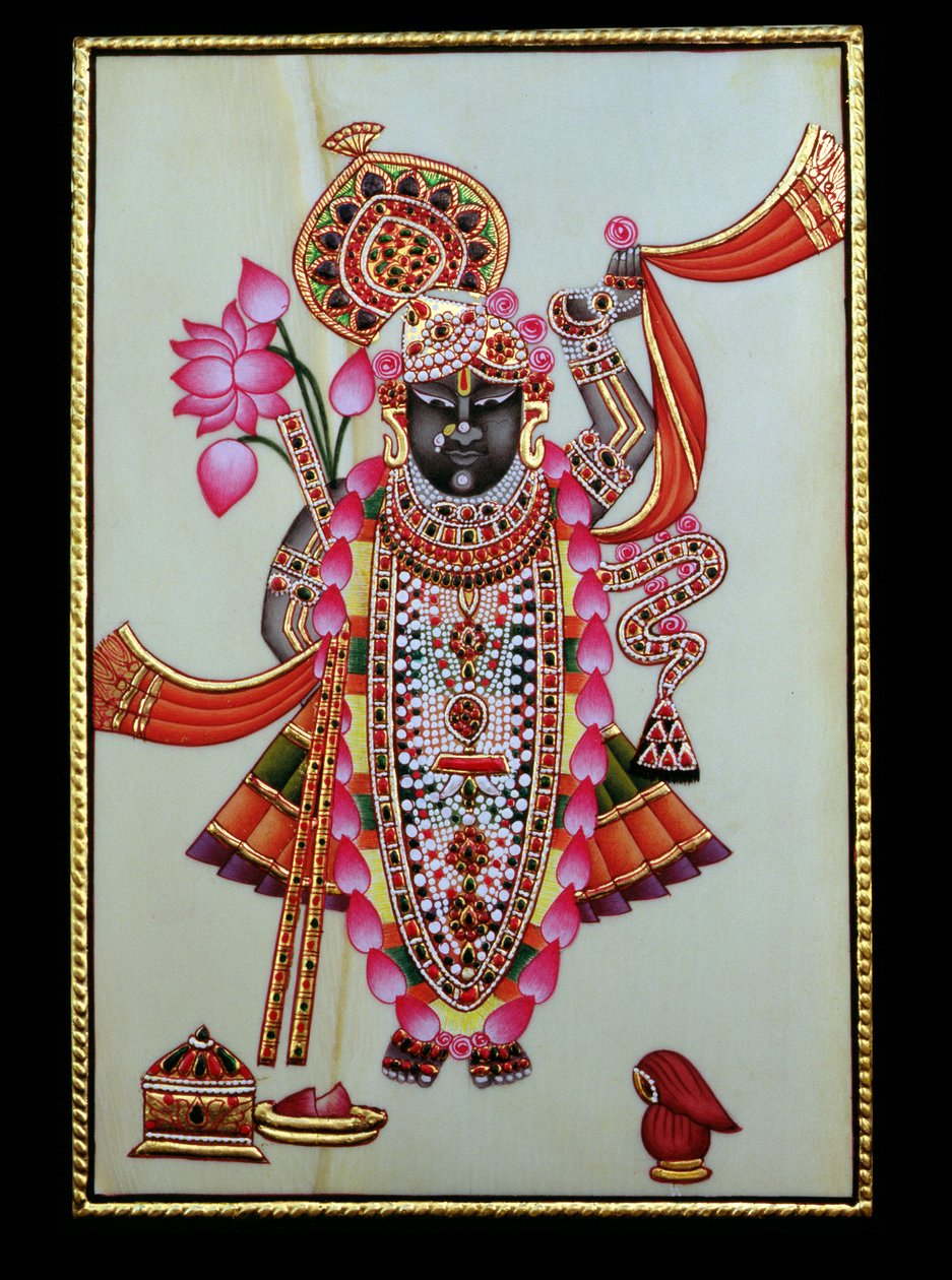 Shrinathji (Krishna) (maalaus norsunluulle) tekijältä School Indian