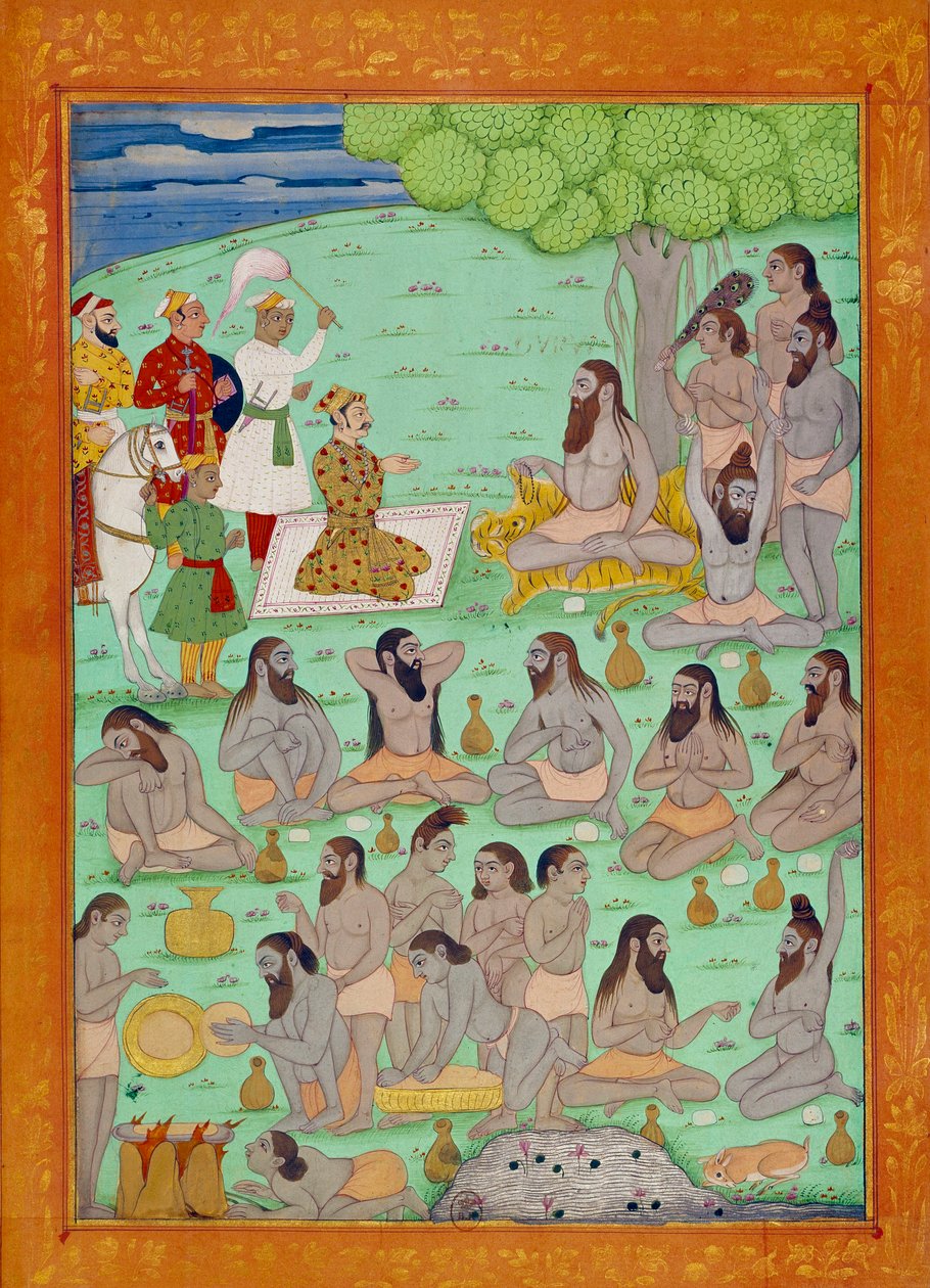 Shah Alemin suvereeni ja guru tuomioistuin. Intian ja persialaisia miniatyyrejä Niccolo Manuccin (1638-1717) "Intian historiassa Tamertantesta Orangreybiin" BN, Pariisi. tekijältä School Indian