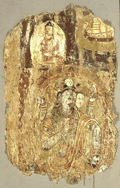 Trimurti Siva, Balawaste, 7.-8. vuosisata (seinämaalaus) tekijältä School Indian
