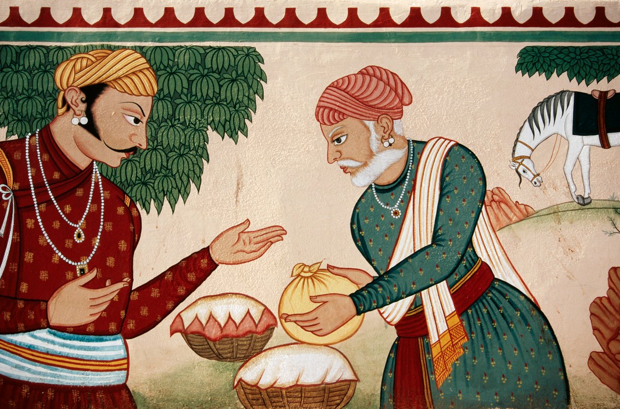 Seinämaalaus tinkimisestä, Jaipur, Rajasthan, Intia tekijältä School Indian