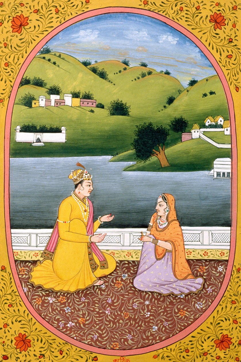 Vuosi Kalenteri Kuva  maalaus hindu kuukausi Kartik, Intia tekijältä School Indian