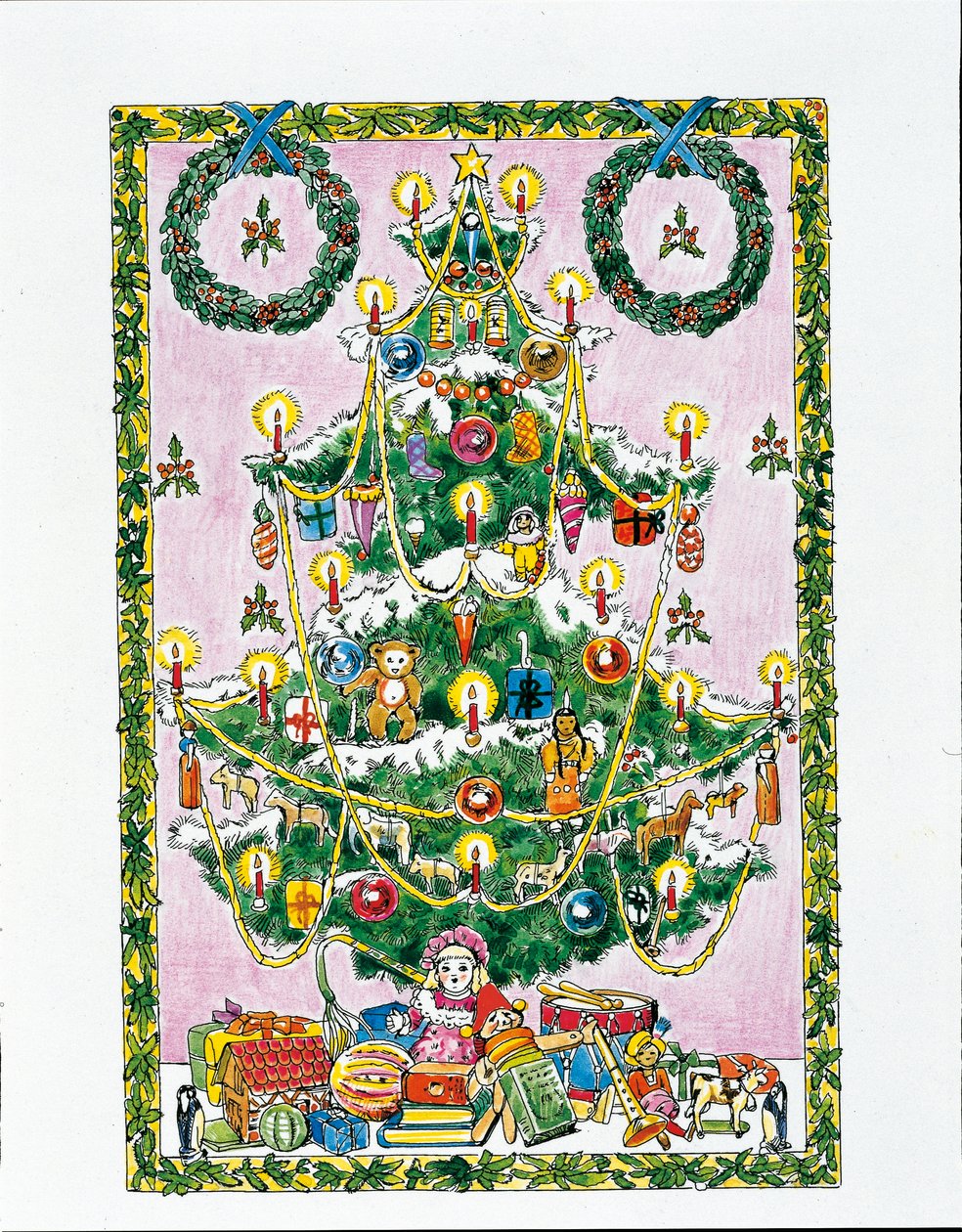 Joulukuusi (väri litho) tekijältä School Italian