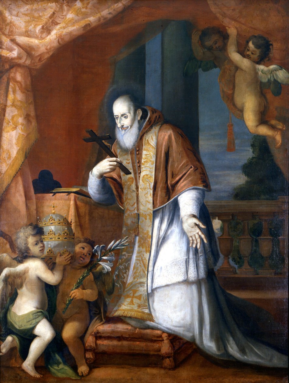 Paavi Pius V (1504-1572). Nimetön maalaus Lombard-kirkosta. tekijältä School Italian