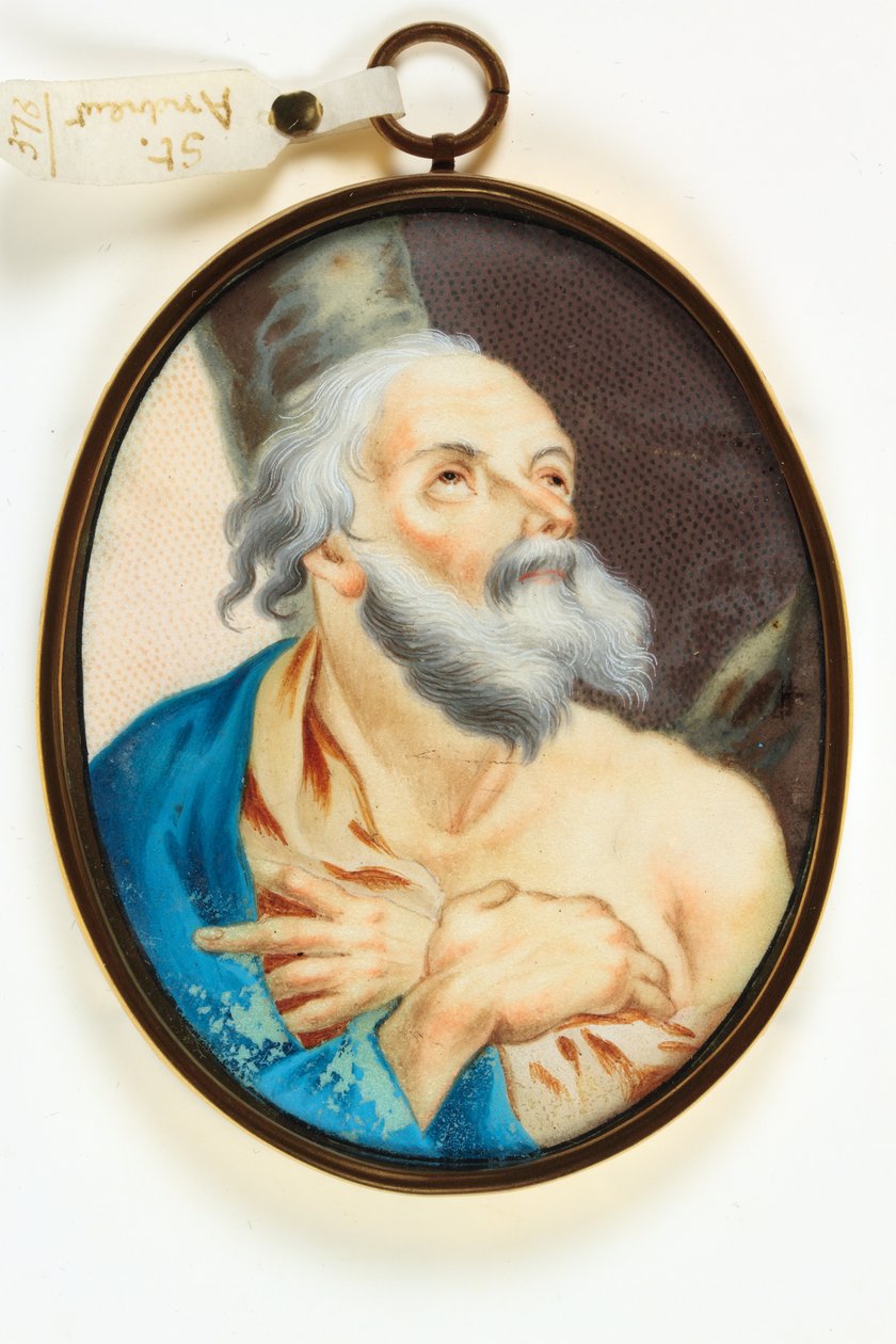 St Andrew (akvarelli vellum) tekijältä School Italian