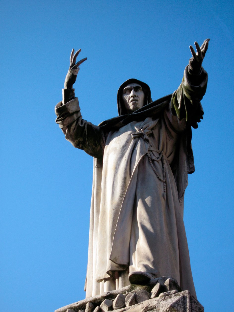 Jerome Savonarolan patsas (Girolamo Savonarola tekijältä School Italian