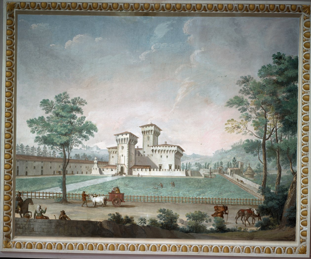 Medicean Villa of Cafaggiolo (tuore) tekijältä School Italian