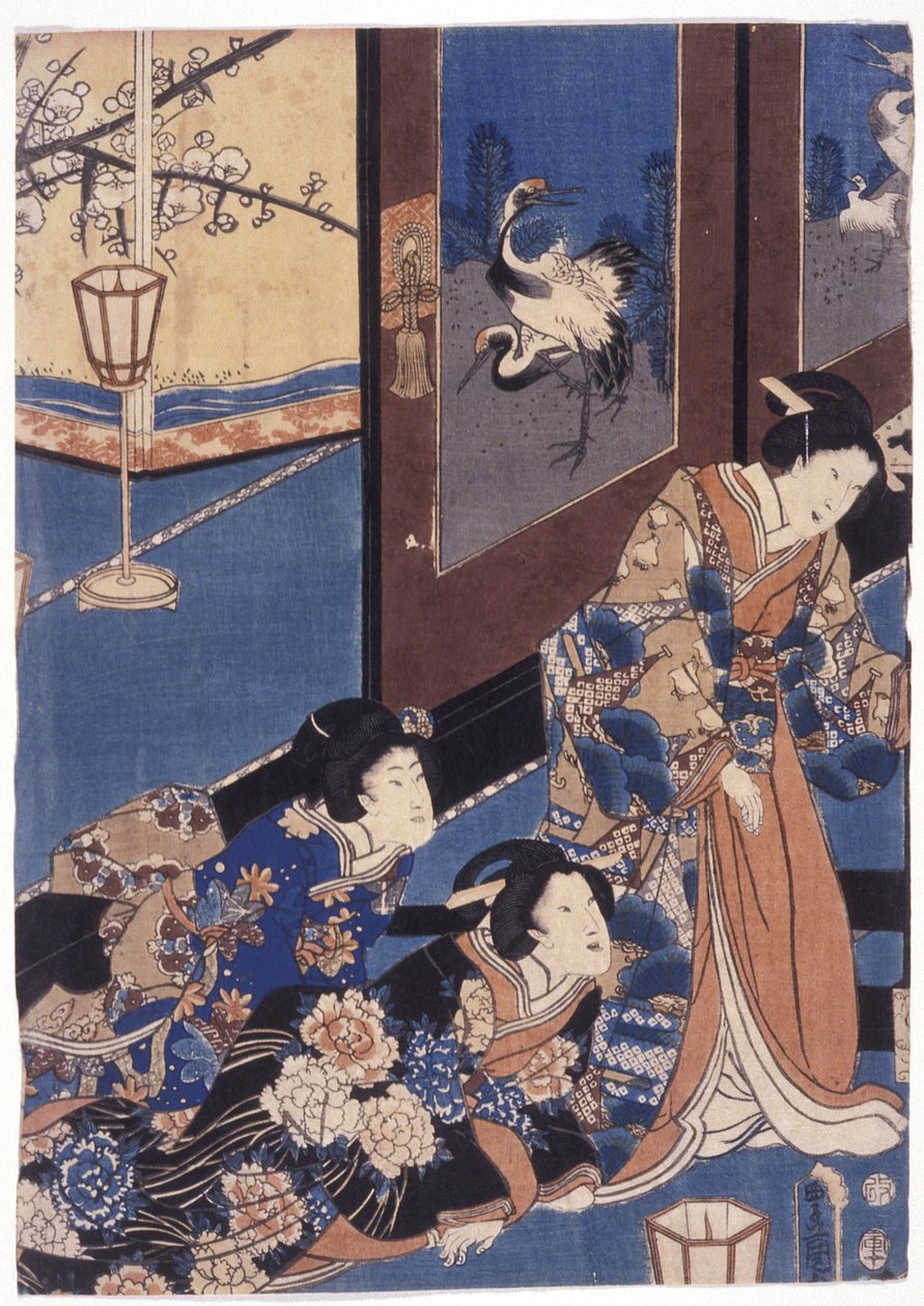 Furyu Azuma Genji (xilogravura colorida) finlandês tekijältä School Japanese