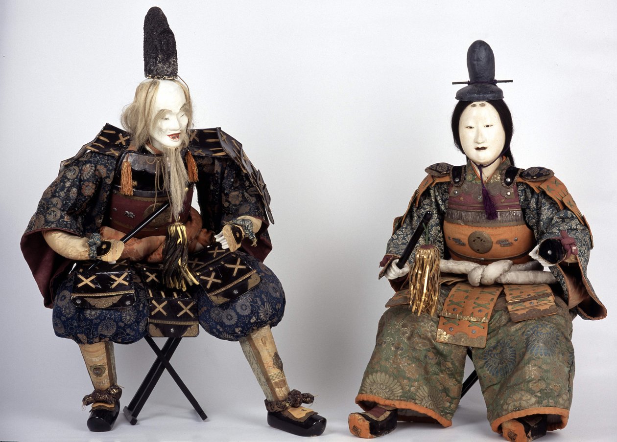 Japanilaisia Edo-kauden nukkeja Boys Party -tapahtumassa. Captier Collection. Pariisi tekijältä Japanese School