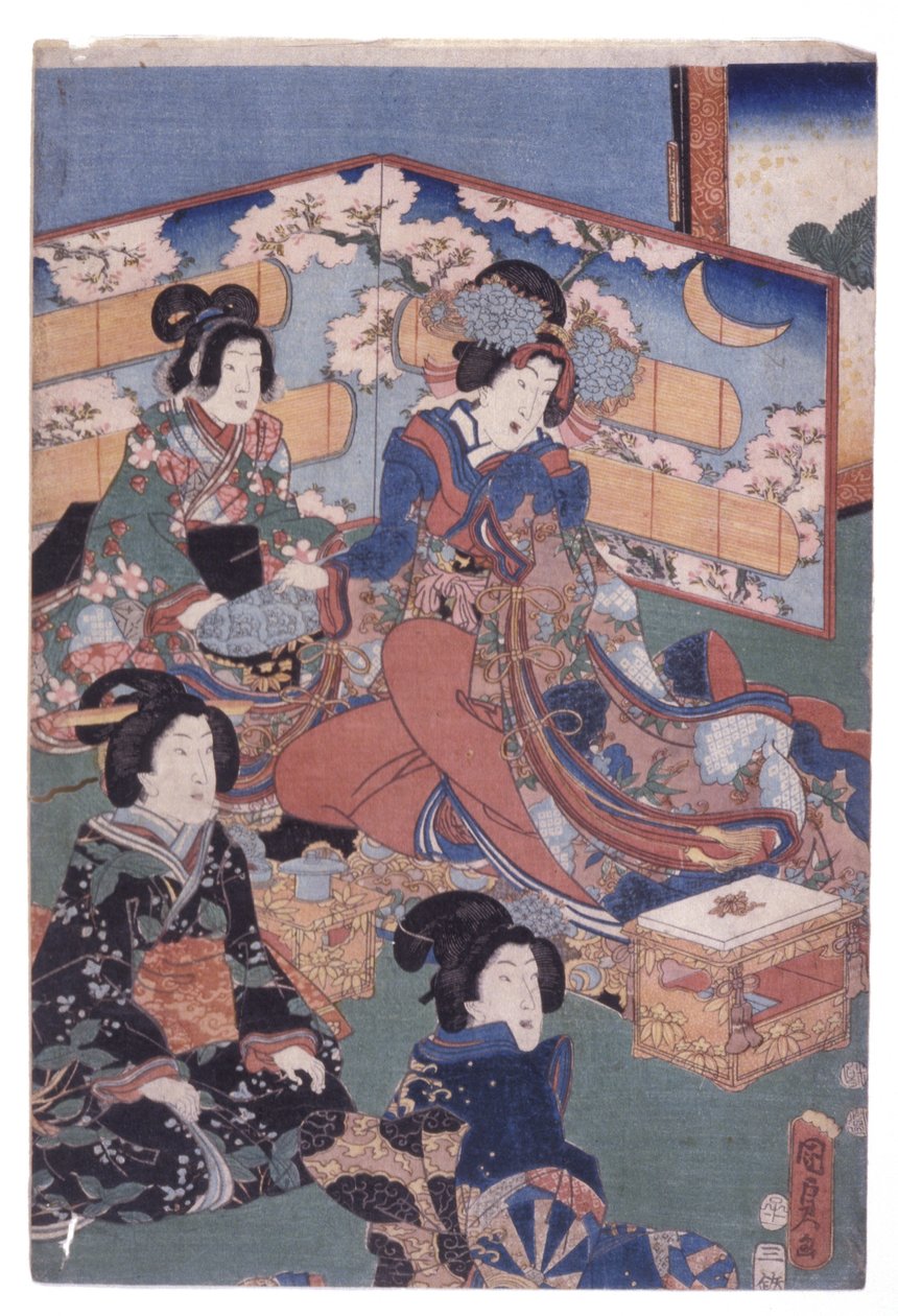 Ylellinen sisustuskuva (matka) (värillinen puupiirros) tekijältä School Japanese