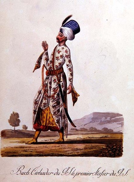 Sulttaani, turkkilaisten pukujen albumista, 1700-luvun loppu tekijältä School Levantine
