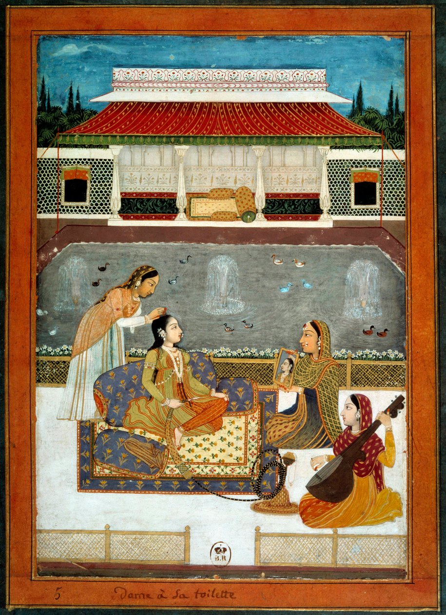 Intialaisen prinsessan pienois-wc on peräisin Mughole Schoolista vuodelta 1740. tekijältä School Mughal