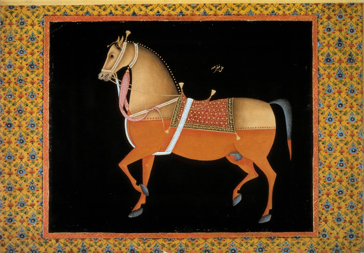 Moghol-taide: esitys orista. 1700-luvun guassi. Paris, B.N. tekijältä School Mughal