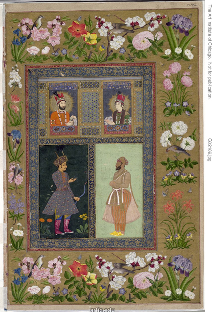 Sivu Pietarin albumista, tekijältä School Mughal