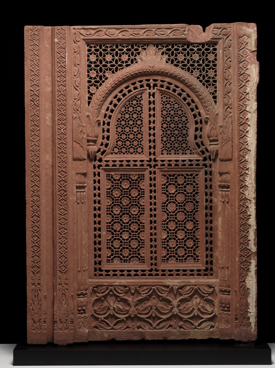 Pari Jali-seinämiä, noin 1700-luku (hiekkakivi) tekijältä School Mughal
