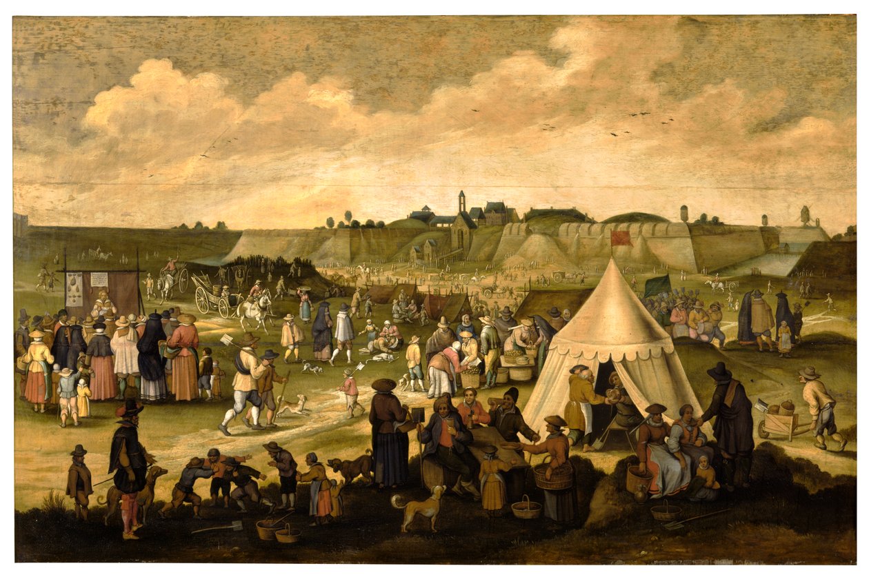 O Castelo dos Espanhóis em Antuérpia (óleo sobre painel)finlandês tekijältä School Netherlandish