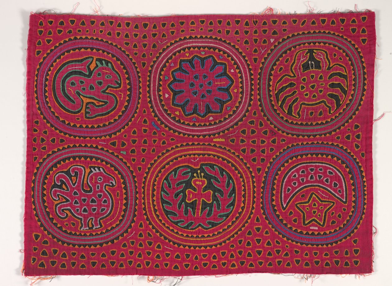 Paitapaneeli (mola), Kuna People, San Blas Islands, noin 1950-luku (applikoitu puuvilla) tekijältä School Panamanian