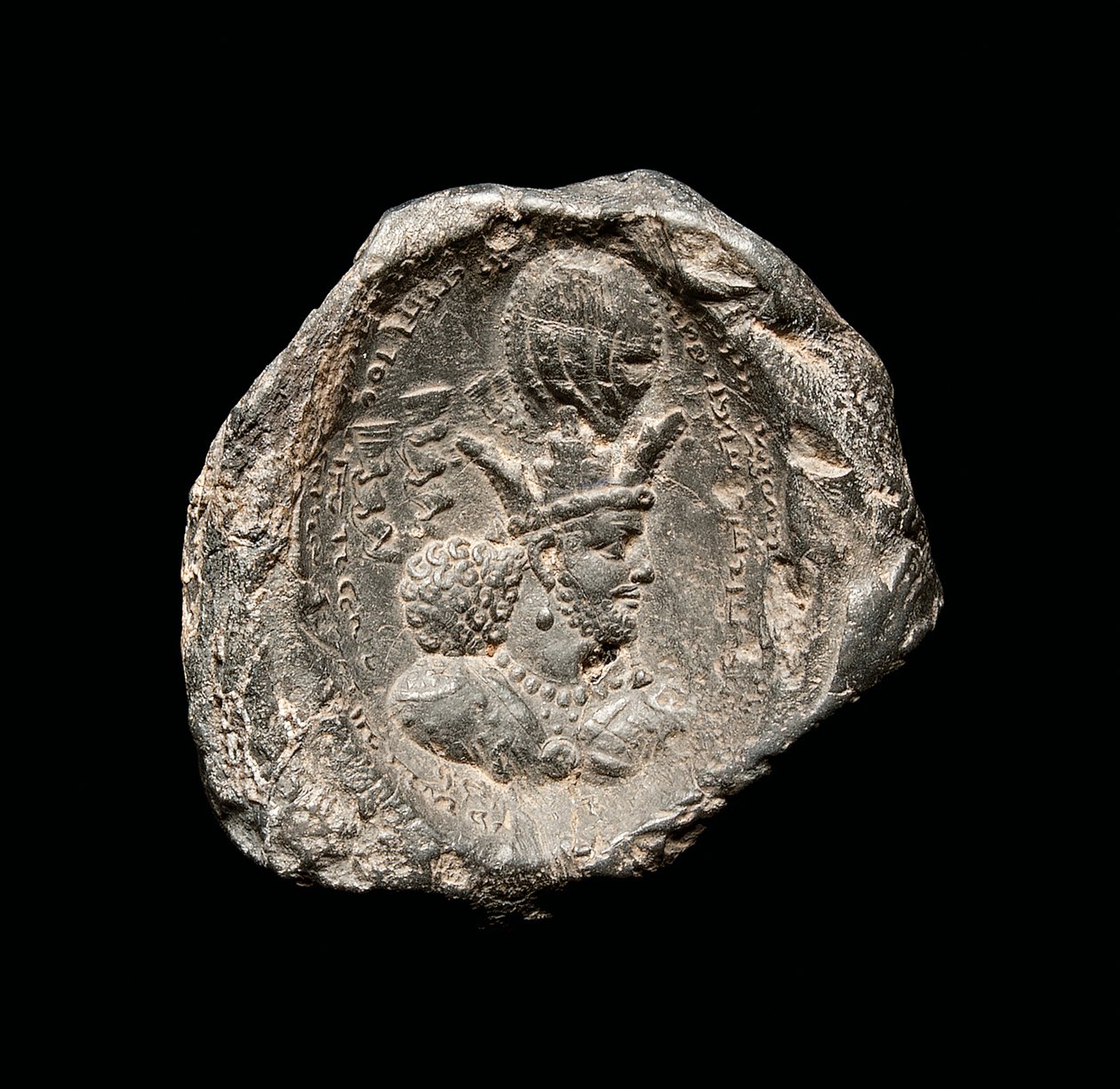 Bulla, jossa kaiverrus, Sasanian aikakausi, 4. vuosisata (keraaminen) tekijältä School Persian