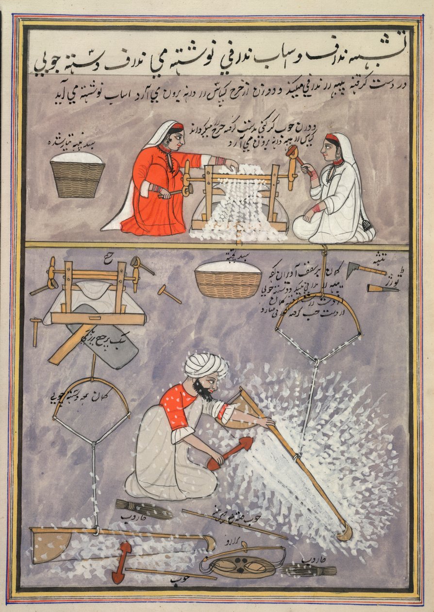 Työskentely puuvillan kanssa tekijältä School Persian