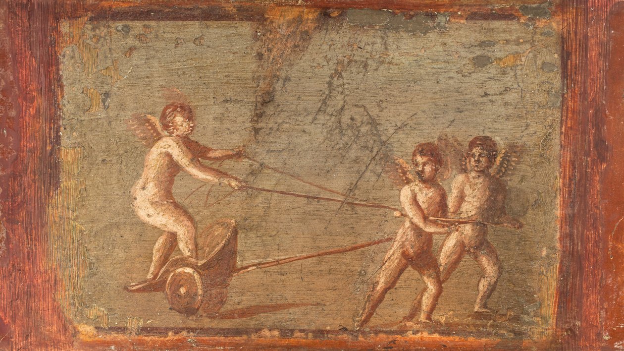 Kupidot vaunuissa, Herculaneum tekijältä School Roman