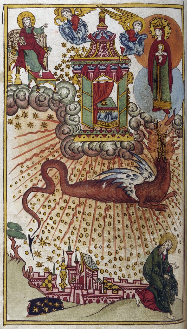 Pyhän Johanneksen apokalypsi, n. 1750 (pienikokoinen) tekijältä School Russian