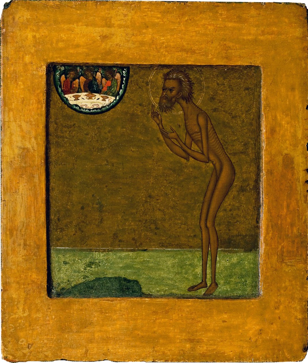 Basil Siunattu tai Pyhä Basilika (Vassili) (1469-1551 tai 1557). Nimetön venäläinen ikoni, tempera puulla, 1500-luvun loppu. Perinteinen Moskovan taide. Valtion Tretjakovin galleria, Moskova. tekijältä School Russian