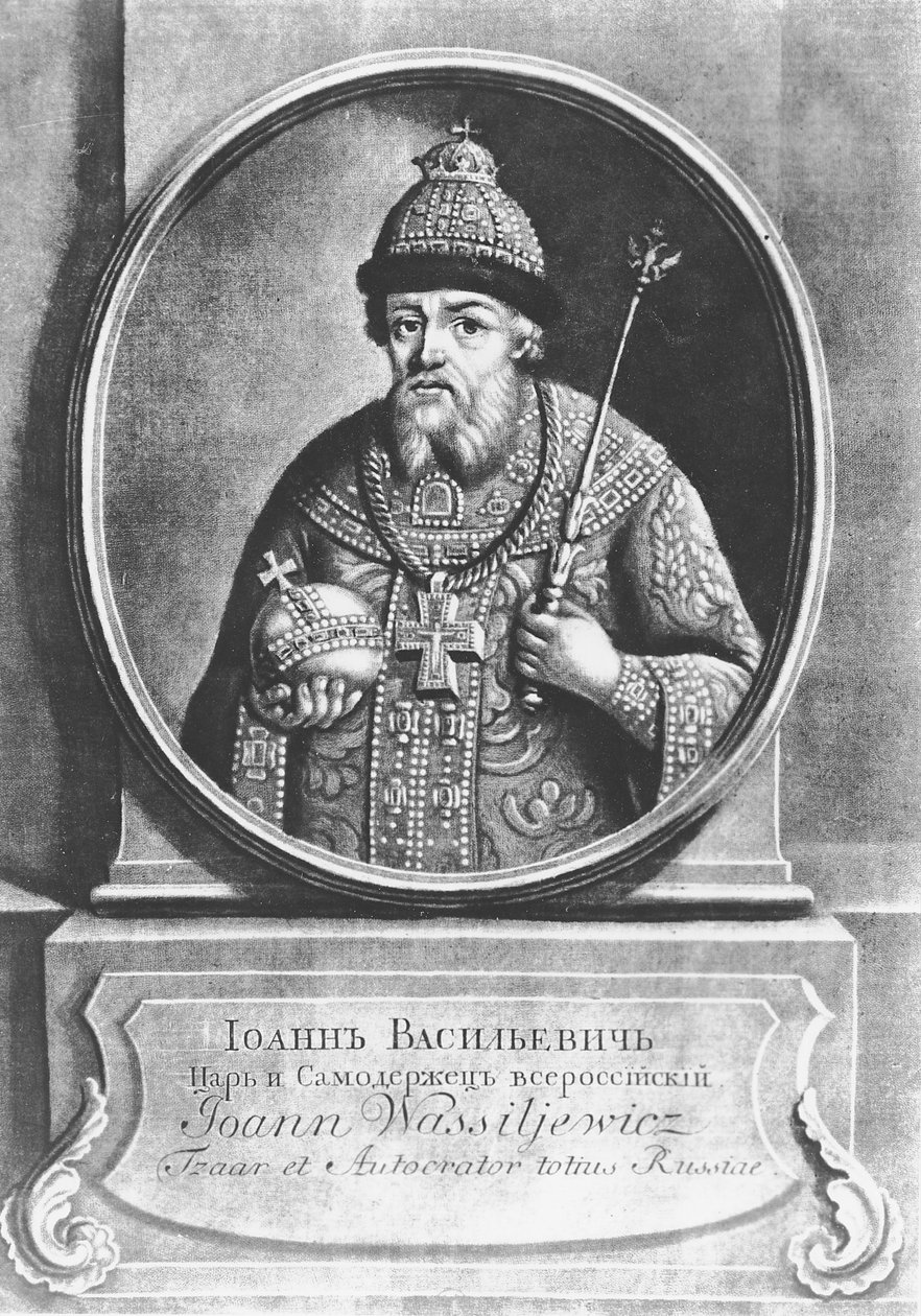 Ivan IV Kamala, Venäjän tsaari (litho) tekijältä School Russian