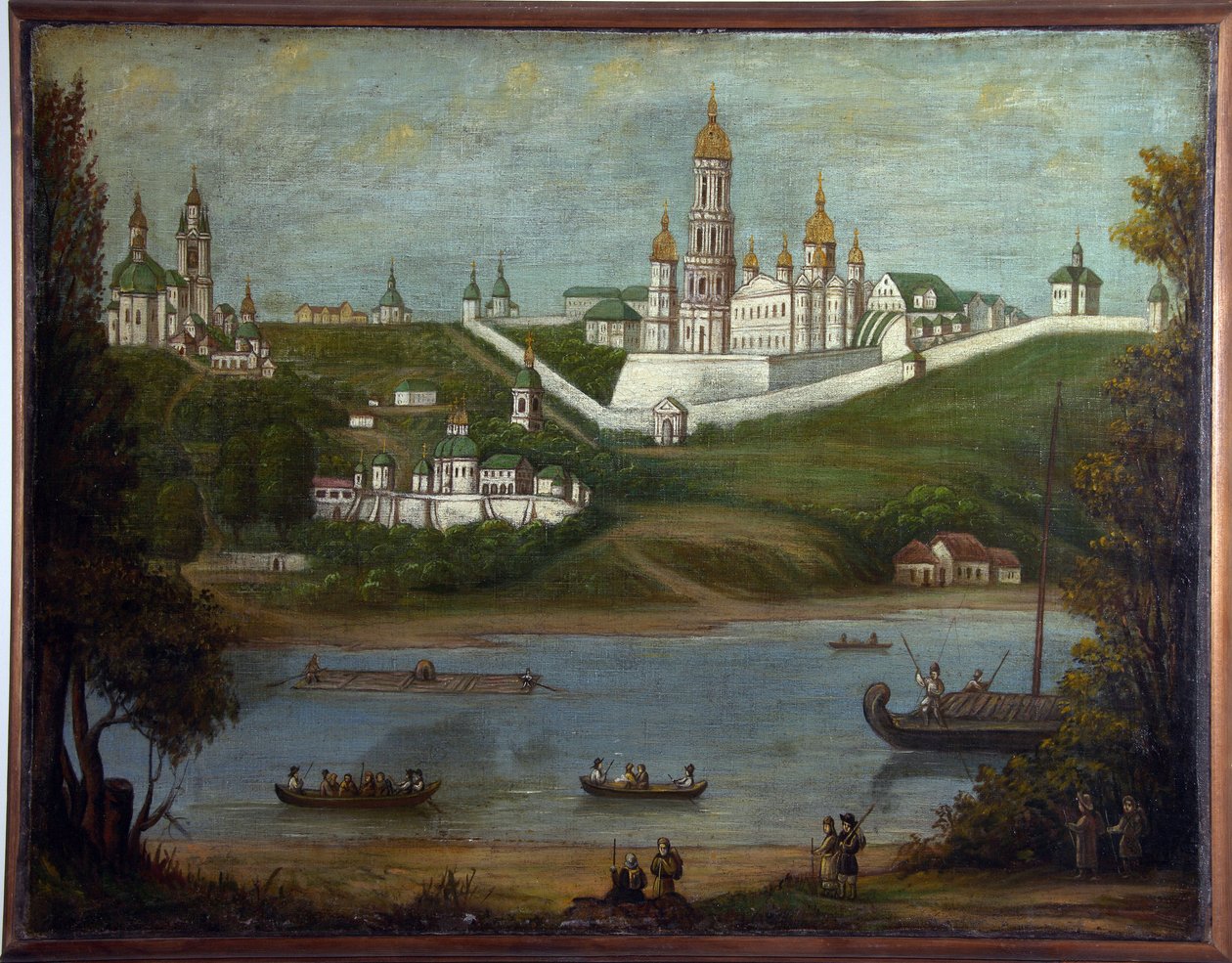 Luololuostari Kiovassa (Ukraina) (Kiivan luololuostari). Nimetön maalaus, öljy kankaalle, 1800-luvun puoliväli. Klassismi venäläistä taidetta. Valtion uskonnollisen historian museo, Pietari. tekijältä School Russian
