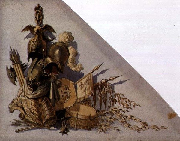 Uusklassiset aseiden palkinnot: Eurooppa, n. 1825 (akvarelli paperille) tekijältä School Russian