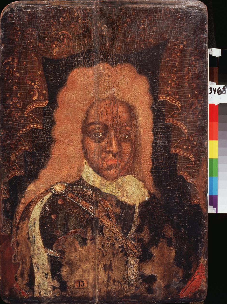 Tsarevitš Aleksis Petrovitšin (1690-1718) muotokuva (Parsuna). Venäläisen mestarin maalaus, tempera puulle, 1700-luvun alku. Perinteistä venäläistä taidetta tekijältä School Russian
