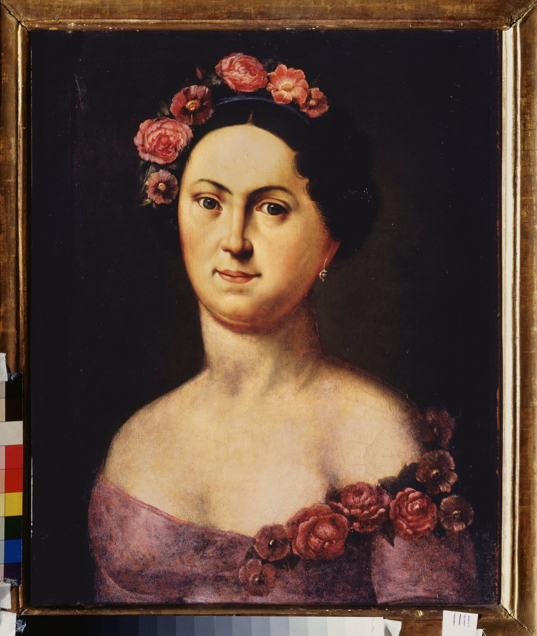 Balerina Avdotia Istominan (1799-1848) muotokuva Florassa. Anonyymi maalaus, öljy kankaalle, noin 1830. Venäläistä taidetta tekijältä School Russian