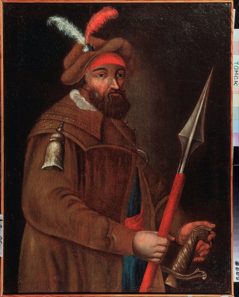 Muotokuva kasakkajohtajasta Jermak Timofejevitšistä (s. 1532–1542–1585), Siperian valloittaja. Nimetön maalaus, öljy kankaalle, 1700-luvun alku. Valtion taidemuseo, Tomsk (Venäjä). tekijältä School Russian