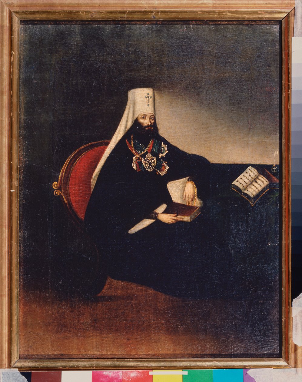 Moskovan metropoliitin Filaretin muotokuva (1782-1867). Anonyymi maalaus, öljy kankaalle, 1800-luvun alku. Venäläinen taide, primitivismi. Valtion historiallinen museo, Moskova. tekijältä School Russian