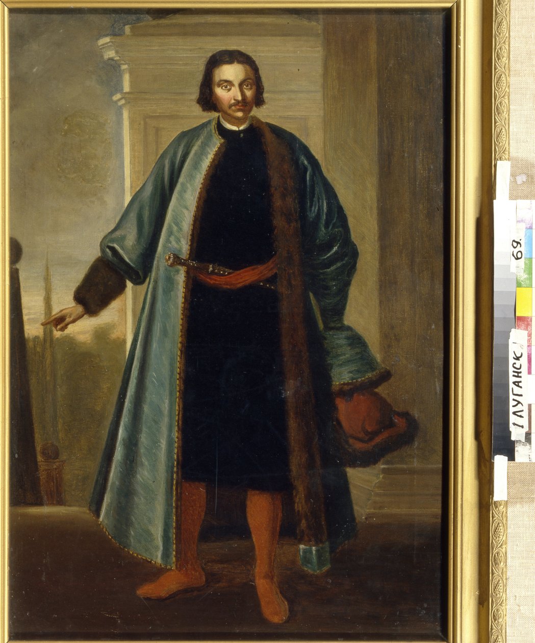 Prinssi Anikita Ivanovitš Repninin (1668-1726) muotokuva. (Prinssi A. I. Repninin muotokuva). Suuressa Pohjan sodassa (1700-1721) ansioitunut venäläinen sotilas ja poliitikko toimi sitten Liivinmaan kuvernöörinä sekä läheisenä ja kiihkeänä tekijältä School Russian