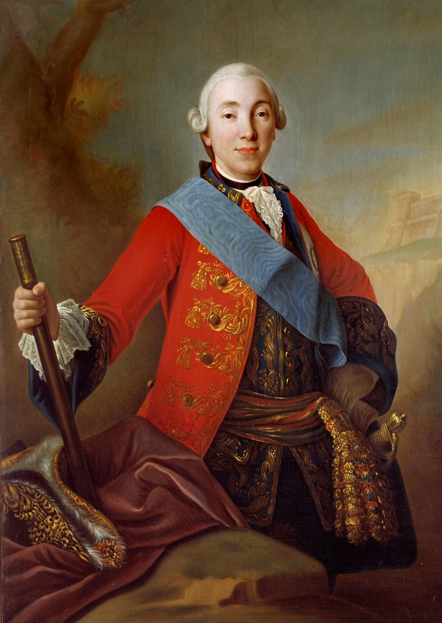 Pietari III Fedorovitšin (1728-1762) muotokuva Venäjän tsaarin maalaus 1700-luvun venäläisestä koulusta. 1758 Pietari. Eremitaaši museo tekijältä School Russian