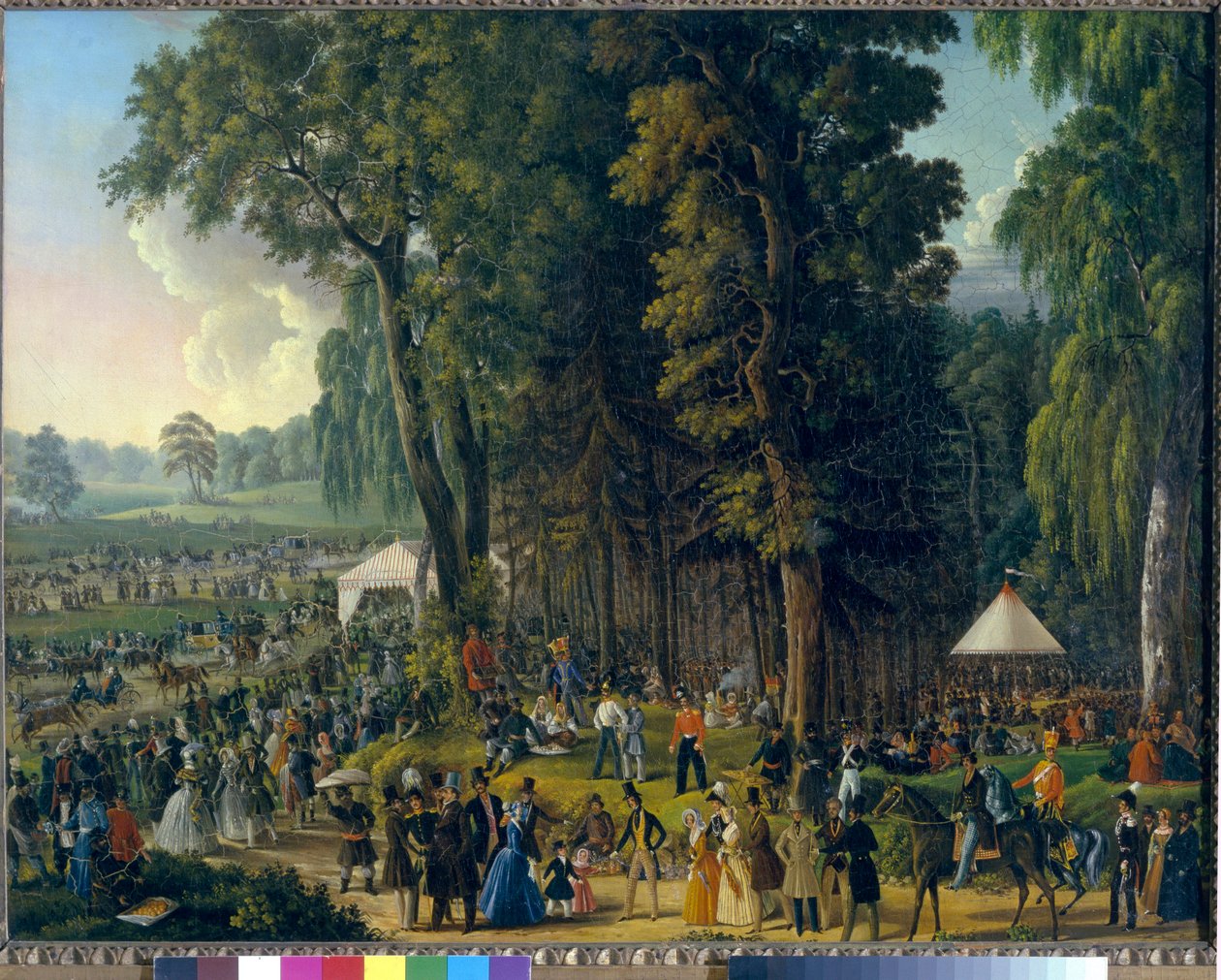 Julkiset juhlat Marina Rochassa Moskovassa. Anonyymi maalaus, öljy kankaalle, noin 1840. Venäläistä taidetta tekijältä School Russian