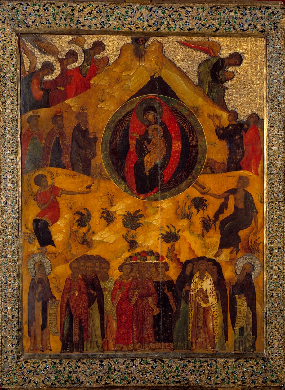 Neitsyt-Venäjän ikonikokous 1560. Venäjä, Monastere Solonsky tekijältä School Russian