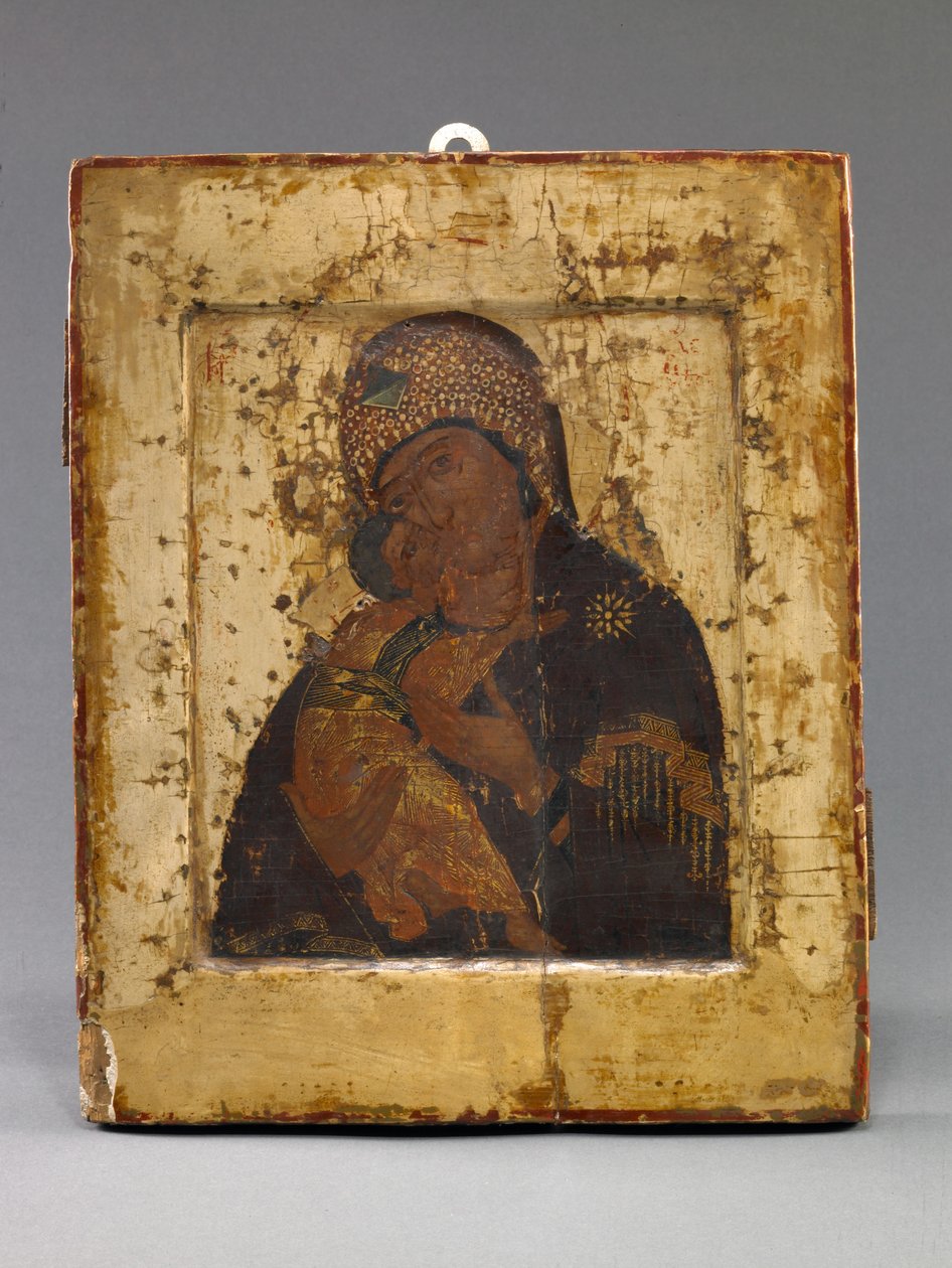 Volokolamskaya Jumalanäiti (tempera paneelille) tekijältä School Russian