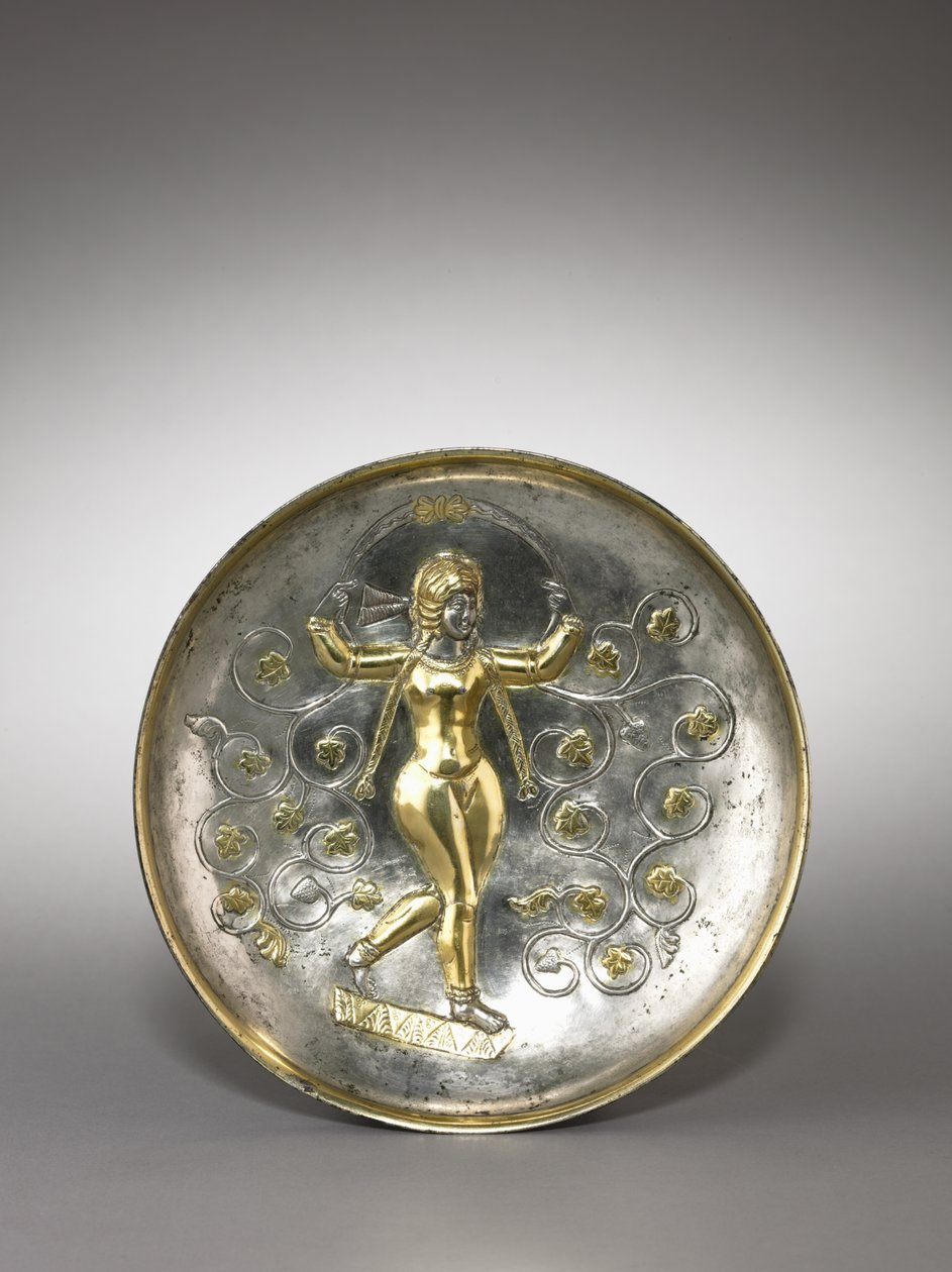 Ruokalaji: The Goddess Anahita, 400-600 (hopea kullattu) tekijältä School Sasanian
