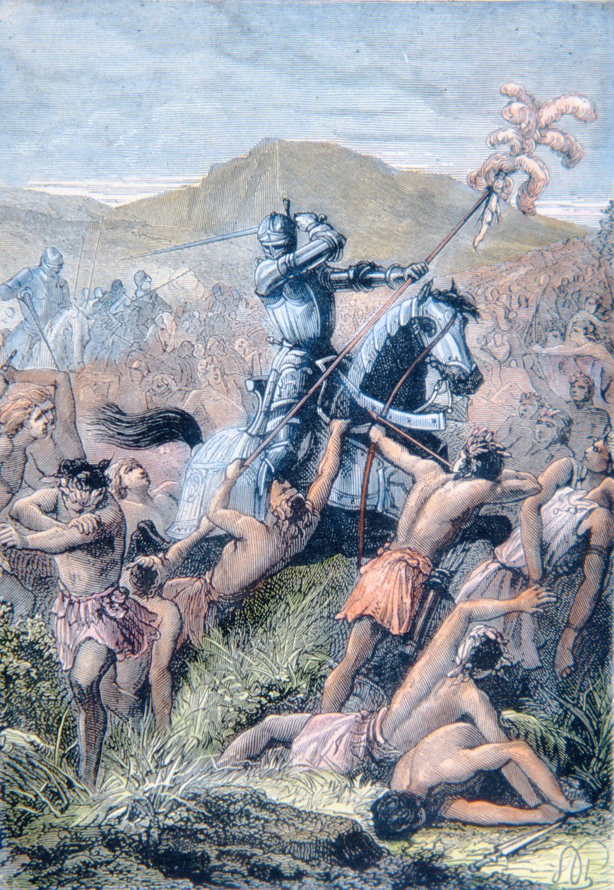 Hernan Cortes Otumban taistelussa Meksikossa tekijältä School Spanish