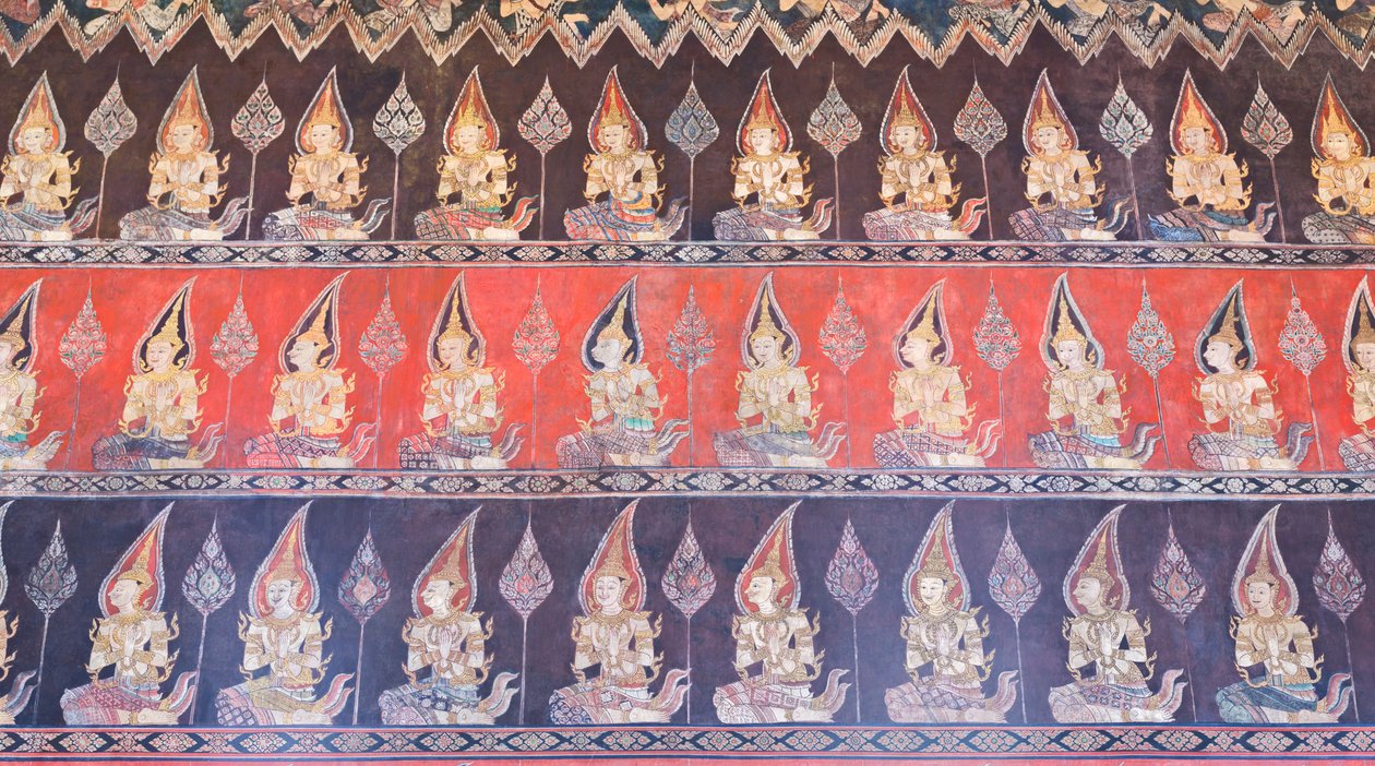 Seinämaalauksia Buddhaisawan-kappelissa, Wang Na:n palatsissa (maalaus). tekijältä School Thai