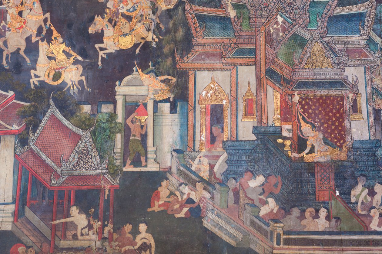 Buddhaisawan-kappelin seinämaalaukset, Wang Na:n palatsi (maalaus). tekijältä School Thai
