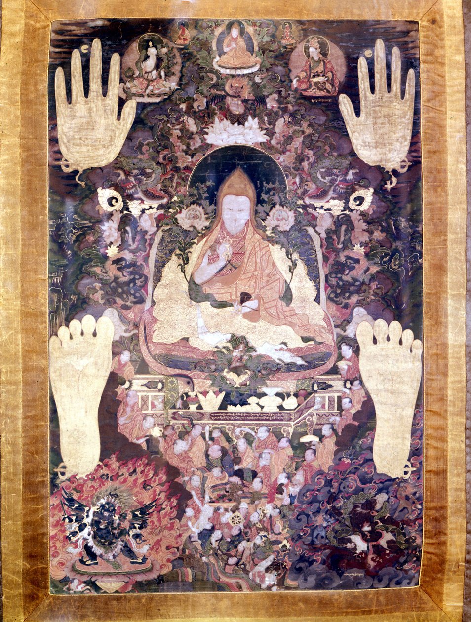 Blo Bzang Rgya ktso, viides Dalai Lama, historian maineikkain ja tärkein. Tiibetin Thai-ka, Guimetin museo, Pariisi tekijältä School Tibetan