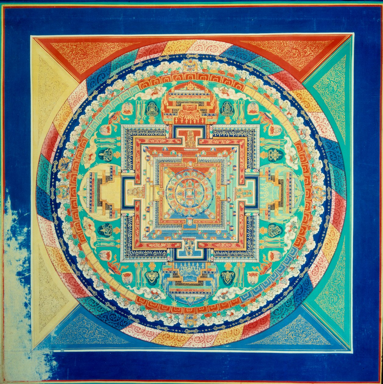 Mandal de Sarvid Vairochana Potalan palatsin katto Lhasassa. Tiibet tekijältä School Tibetan