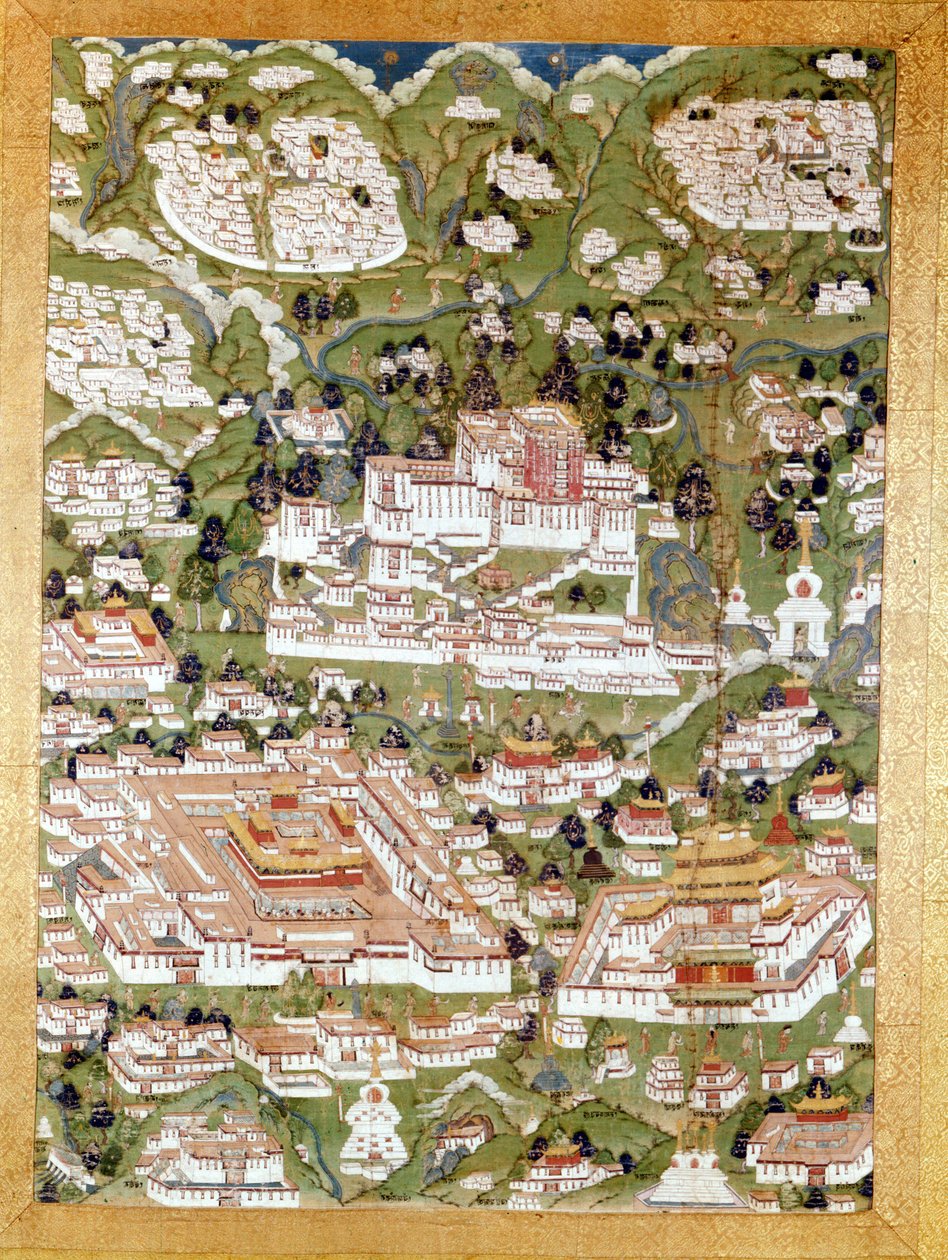 Lhasan kaupungin edustus, tiibetiläinen Thai-Ka, Guimetin museo, Pariisi tekijältä School Tibetan
