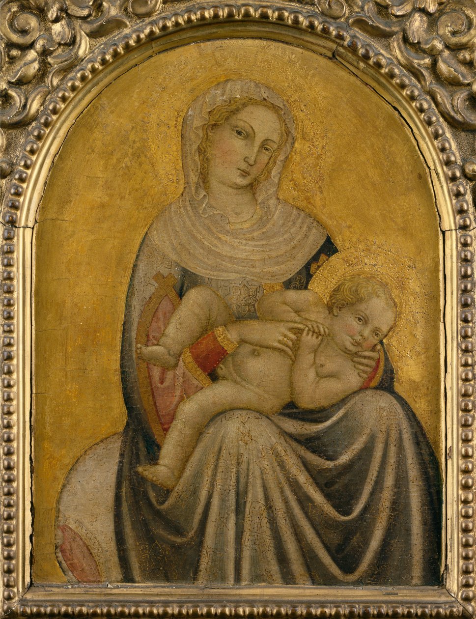 Neitsyt ja lapsi, n. 1420 (tempera paneelissa) tekijältä School Tuscan