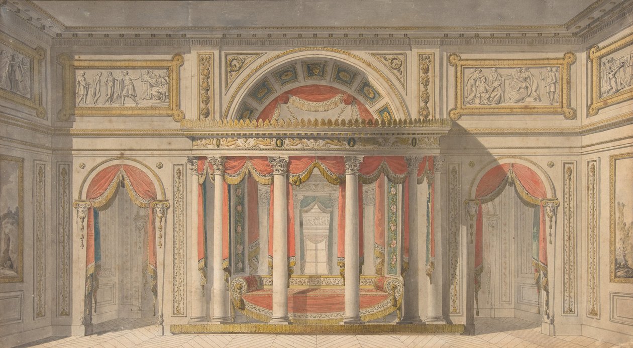 Suunnittelu makuuhuoneeseen, 1785-1838. tekijältä School of Charles Percier