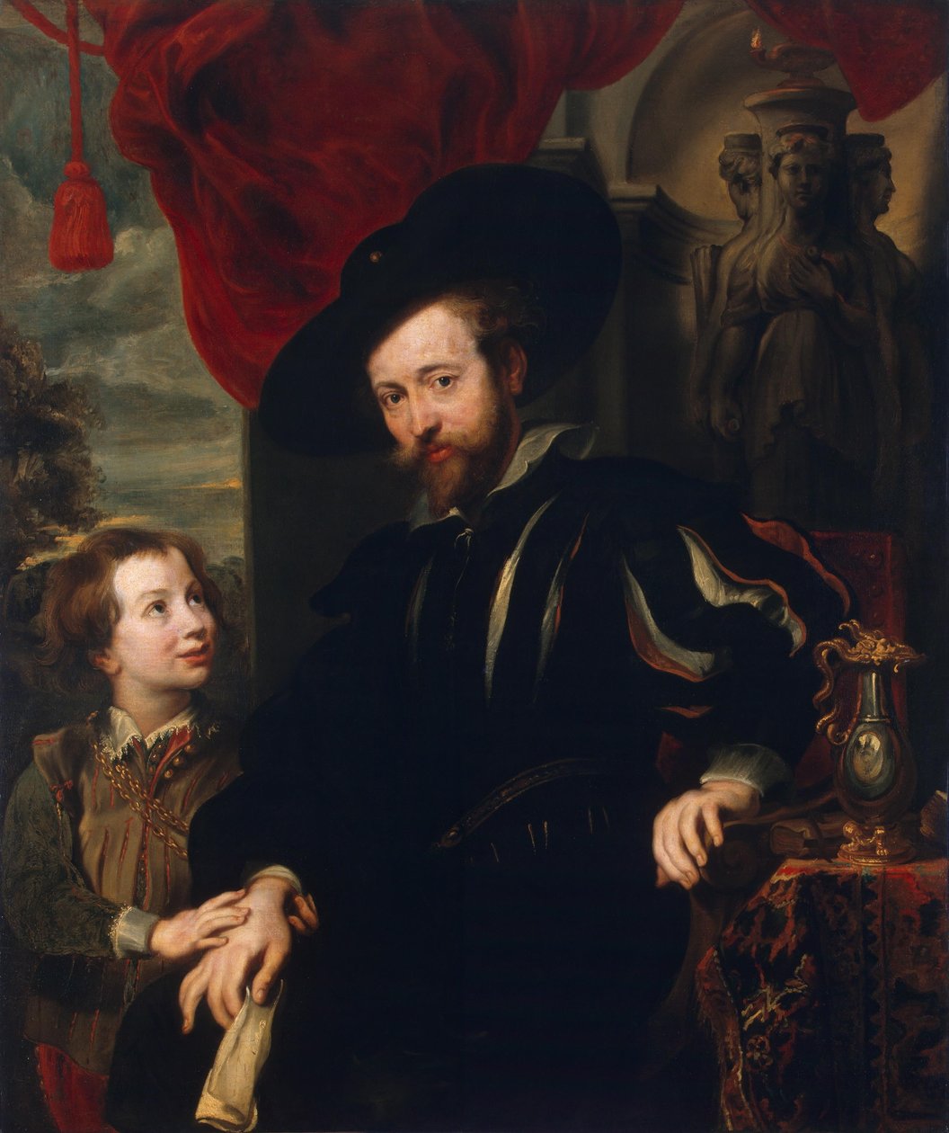 Muotokuva Rubensista poikansa Albertin kanssa (kopio kadonneesta alkuperäisestä 1610 -luvun lopulta) tekijältä School of Peter Paul Rubens